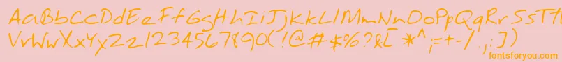 TobyshandRegular Font – Orange Fonts on Pink Background