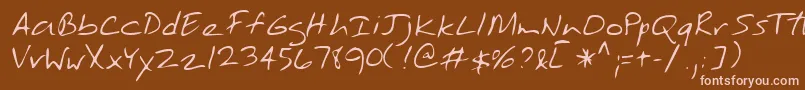 TobyshandRegular Font – Pink Fonts on Brown Background