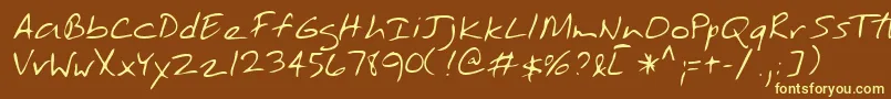 TobyshandRegular Font – Yellow Fonts on Brown Background