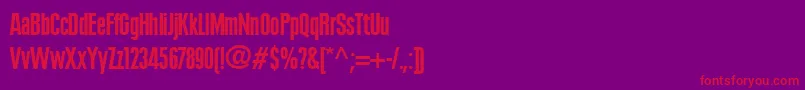 PlakLtBlackExtracondensed Font – Red Fonts on Purple Background