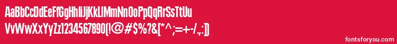 フォントPlakLtBlackExtracondensed – 赤い背景に白い文字