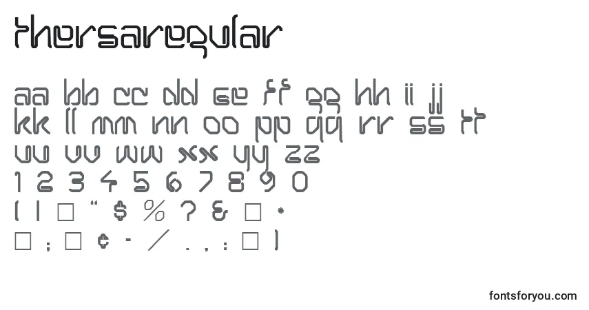 Schriftart ThersaRegular – Alphabet, Zahlen, spezielle Symbole