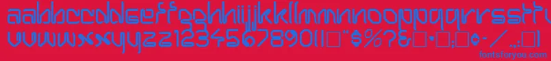 ThersaRegular Font – Blue Fonts on Red Background