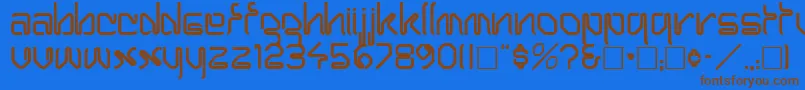 ThersaRegular Font – Brown Fonts on Blue Background