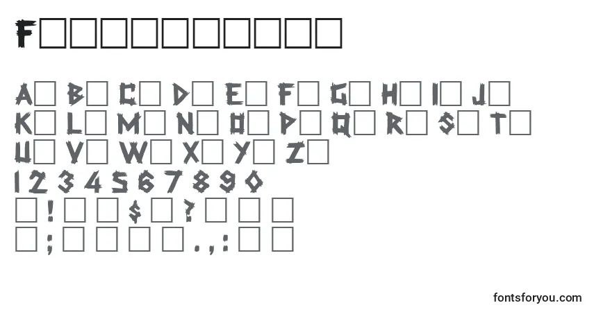 Ferlengetti-fontti – aakkoset, numerot, erikoismerkit
