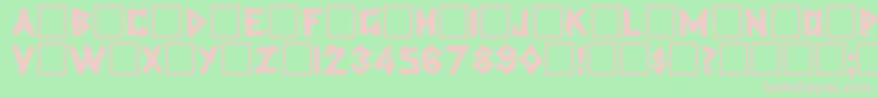 Ferlengetti-fontti – vaaleanpunaiset fontit vihreällä taustalla