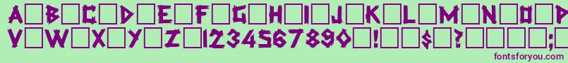 Ferlengetti Font – Purple Fonts on Green Background
