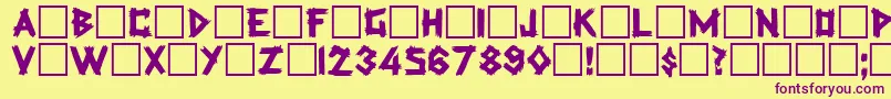 Ferlengetti-fontti – violetit fontit keltaisella taustalla