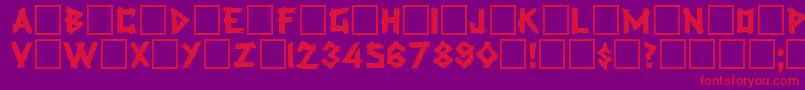 Ferlengetti-fontti – punaiset fontit violetilla taustalla