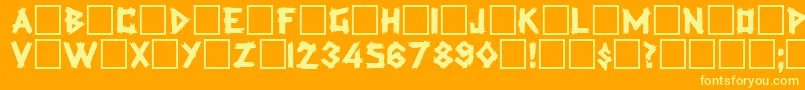 Ferlengetti Font – Yellow Fonts on Orange Background