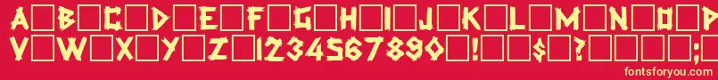 Ferlengetti Font – Yellow Fonts on Red Background