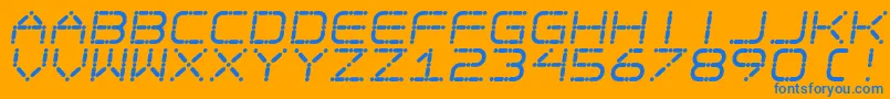 フォントEgo Trip Skew – オレンジの背景に青い文字