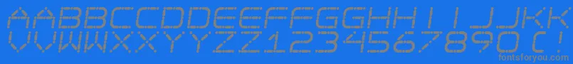 Ego Trip Skewフォントについての詳細 フォントEgo Trip Skew – 青い背景に灰色の文字