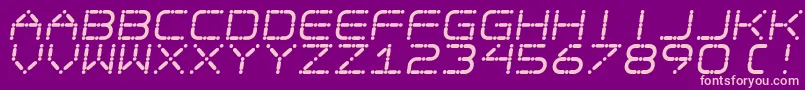 Więcej informacji o czcionce Ego Trip Skew Czcionka Ego Trip Skew – różowe czcionki na fioletowym tle