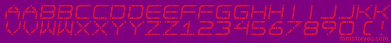 Ego Trip Skew Font – Red Fonts on Purple Background