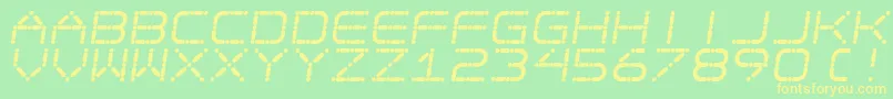 Ego Trip Skew Font – Yellow Fonts on Green Background