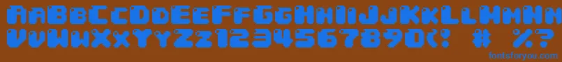 Шрифт 04b 30  – синие шрифты на коричневом фоне