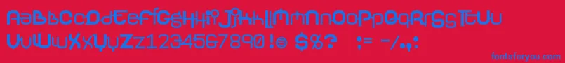 Yerevan Font – Blue Fonts on Red Background