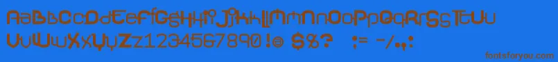 Yerevan Font – Brown Fonts on Blue Background