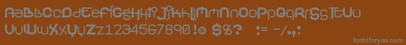 フォントYerevan – 茶色の背景に灰色の文字