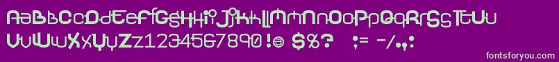 Yerevan Font – Green Fonts on Purple Background