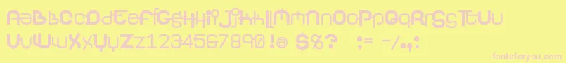 Yerevan Font – Pink Fonts on Yellow Background