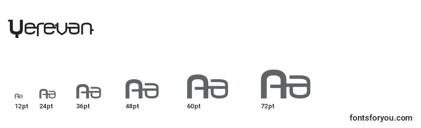 Размеры шрифта Yerevan