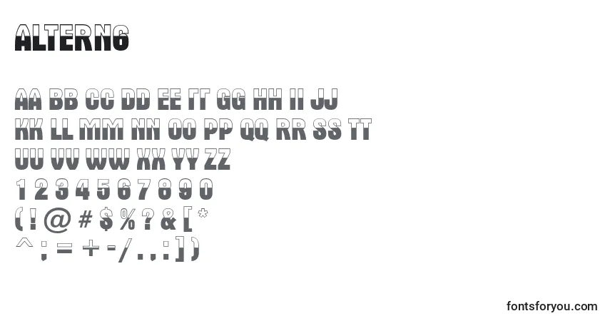 Fuente Altern6 - alfabeto, números, caracteres especiales