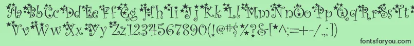 McTwinkleStar Font – Black Fonts on Green Background