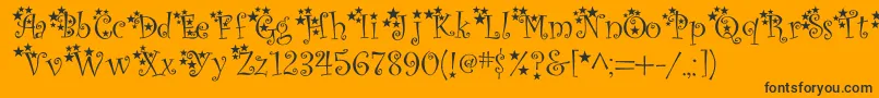 McTwinkleStar-Schriftart – Schwarze Schriften auf orangefarbenem Hintergrund