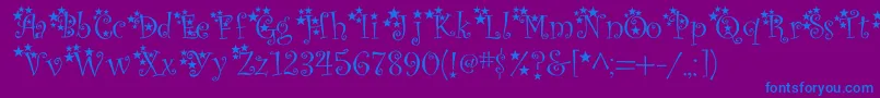 McTwinkleStar-Schriftart – Blaue Schriften auf violettem Hintergrund