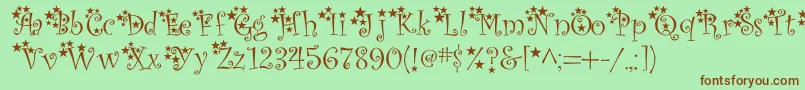 McTwinkleStar Font – Brown Fonts on Green Background