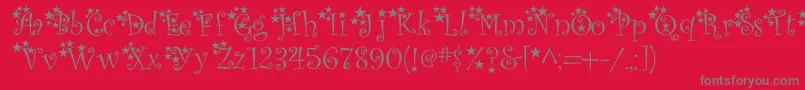 フォントMcTwinkleStar – 赤い背景に灰色の文字