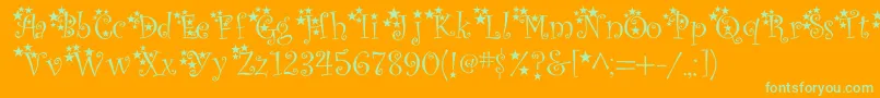 McTwinkleStar Font – Green Fonts on Orange Background