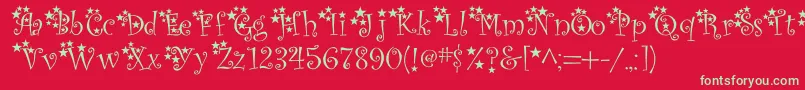 McTwinkleStar Font – Green Fonts on Red Background