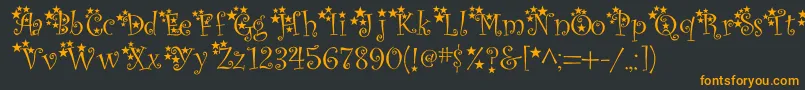フォントMcTwinkleStar – 黒い背景にオレンジの文字