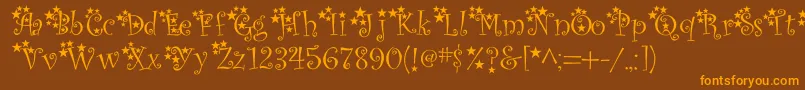 McTwinkleStar Font – Orange Fonts on Brown Background