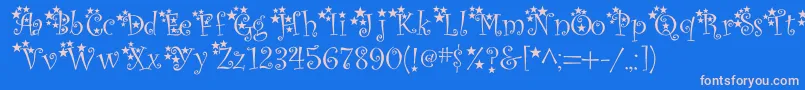 フォントMcTwinkleStar – ピンクの文字、青い背景