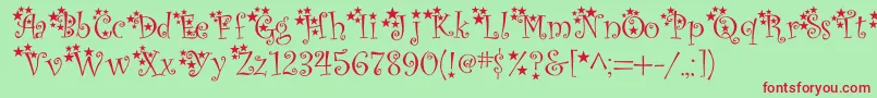 McTwinkleStar Font – Red Fonts on Green Background