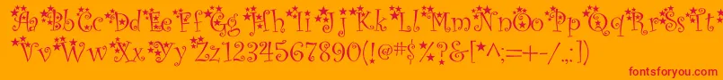 McTwinkleStar-Schriftart – Rote Schriften auf orangefarbenem Hintergrund