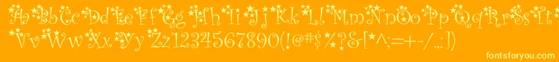 McTwinkleStar Font – Yellow Fonts on Orange Background