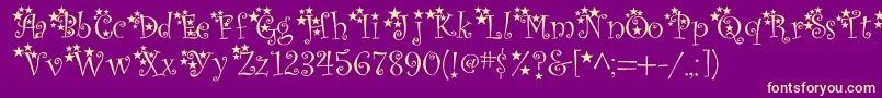 Fonte McTwinkleStar – fontes amarelas em um fundo roxo