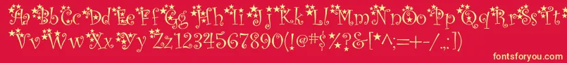 McTwinkleStar Font – Yellow Fonts on Red Background