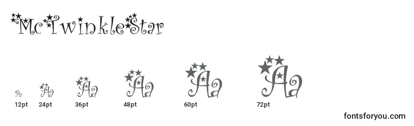 McTwinkleStar Font Sizes