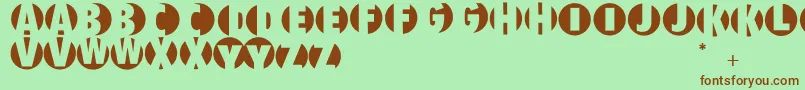 フォントMilit – 緑の背景に茶色のフォント