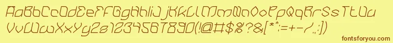 BambooChopsticksItalic Font – Brown Fonts on Yellow Background