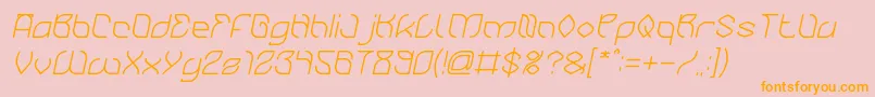 BambooChopsticksItalic-Schriftart – Orangefarbene Schriften auf rosa Hintergrund