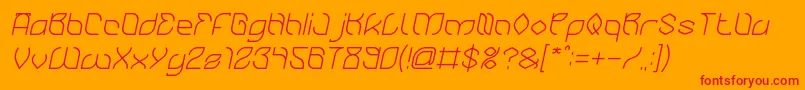 BambooChopsticksItalic-Schriftart – Rote Schriften auf orangefarbenem Hintergrund