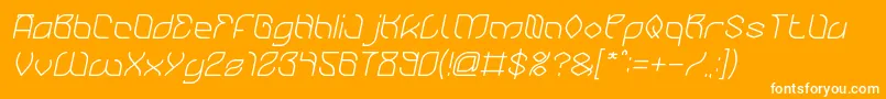 BambooChopsticksItalic-Schriftart – Weiße Schriften auf orangefarbenem Hintergrund