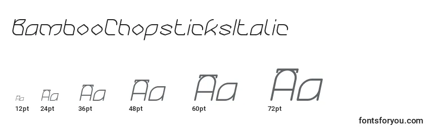 Размеры шрифта BambooChopsticksItalic